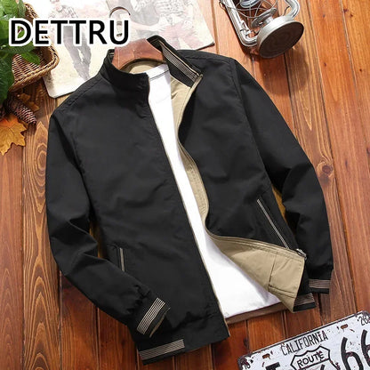 2025 Spring  Autumn Men Jacket New Mens Double Sided Wear Stand Collar Casual Jacket Youth Trend Jacket for Men Clothing