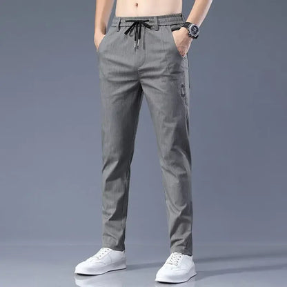 Summer Office Business Cotton Trousers For Men Tailoring Casual Pants Man Luxury Thin Vintage Long Trend Designer High Quality