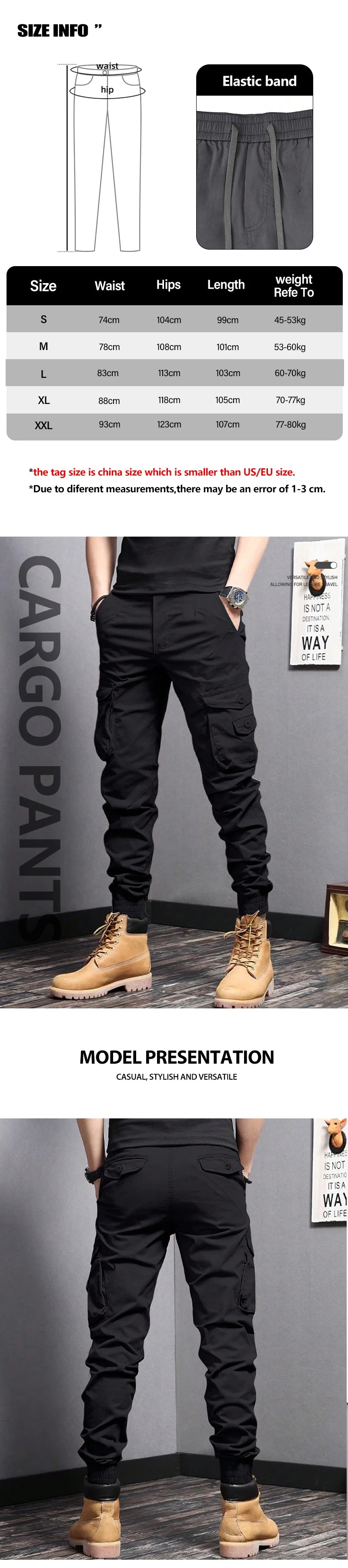 Casual Side Flap Pockets Workwear Tapered Pants, Men's Cargo Pants For Spring Fall Outdoor