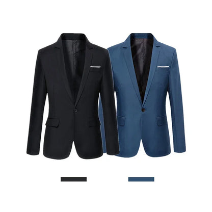 Blue Men Blazers Work Office 2024 Men Tuxedos For Formal Occasions Pockets Coat Blazers Male Custom Men's Business Slim Blazers