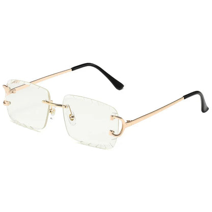 2025 Rimless Square Sunglasses Men Cupronickel Fashion Punk Gradient Sun Glasses Vintage Trendy Small Frame Eyewear UV400