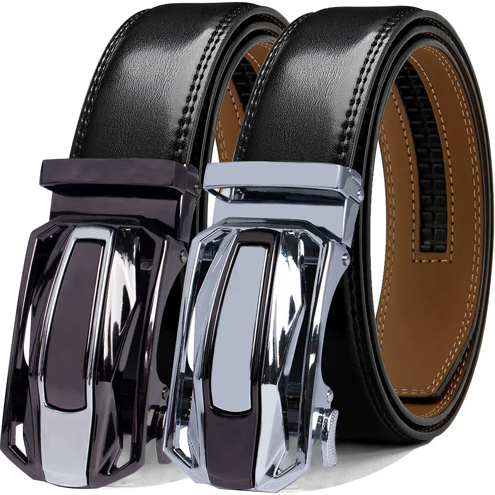 Men Belt Genuine Leather Cow Strap Automatic Belt Sports Car Brand Fashion Automatic Buckle Waist Strap Black Male Belts for Men