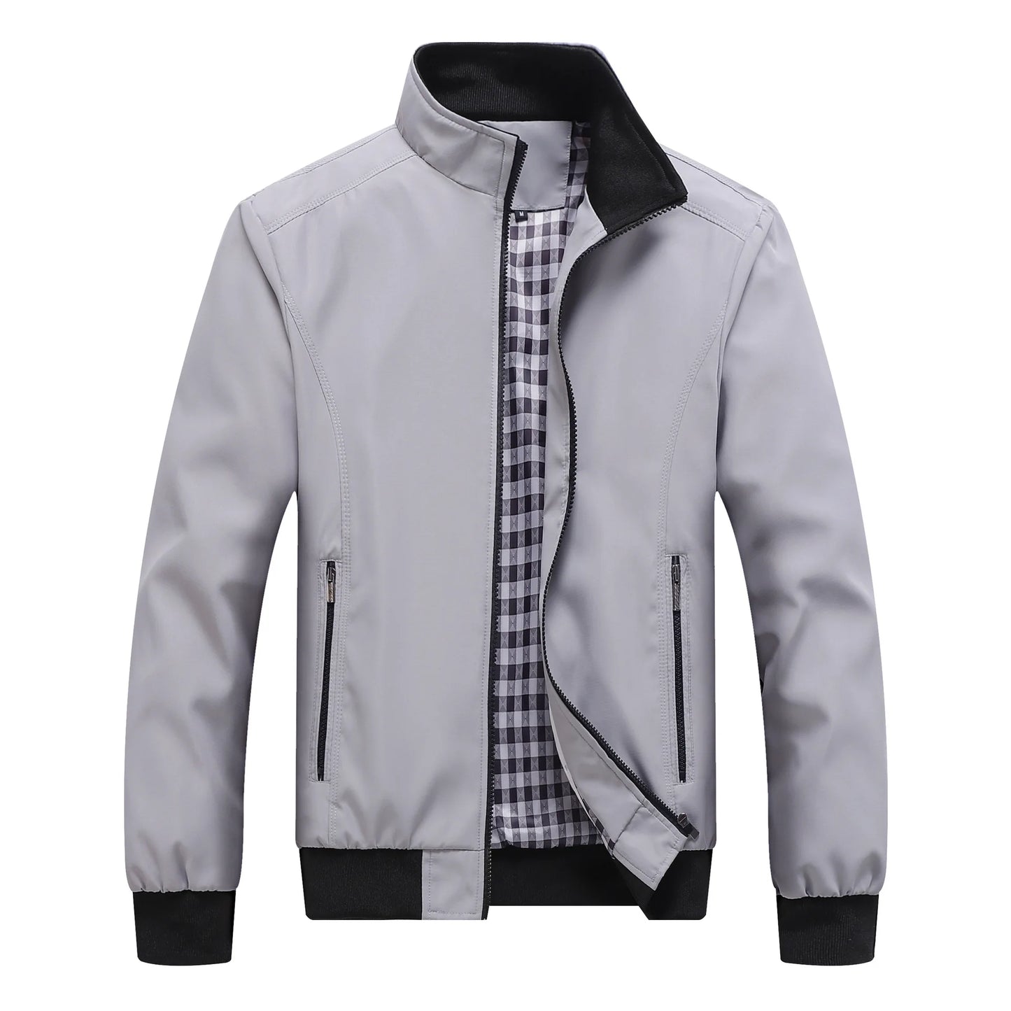 DIMUSI Men's Lightweight Jacket Casual Male Windbreaker Bomber Coats Men Stand Collar Business Workwear Jackets Clothing