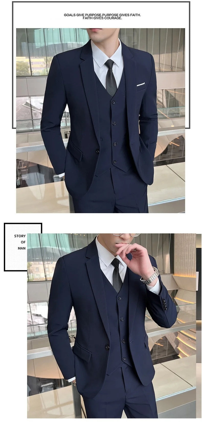 Luxury Business Suits for Men 3 Piece 2025 Groom Tuxedo Wedding Suits Best Man Groomsmen Formal Party Suit Male Trajes De Hombre