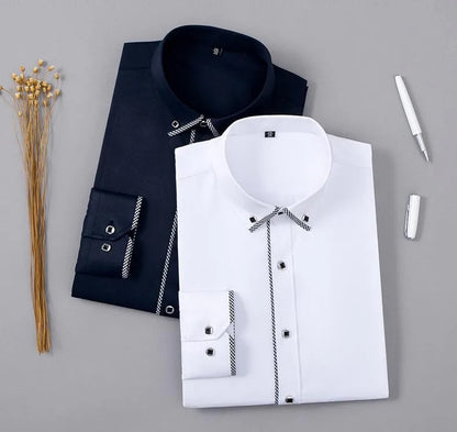 White Shirt for Men Long Sleeves Office Business Button-down Dress Shirts Casual Male Korean Fashion Slim Fit 5XL 6XL 7XL 8XL