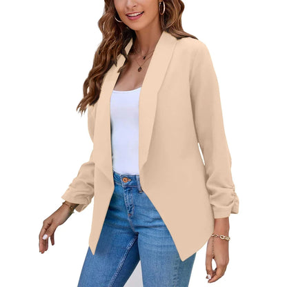 Summer Black Blazers Women 2024 Female Office Lady Nine Quarter Blazer Open Stitch Womens Slim Coats Femme Ladies Notched Tops