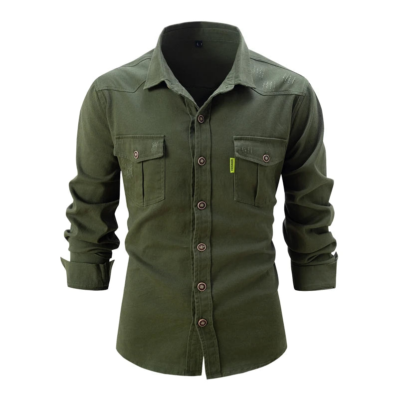 New Spring Cotton Social Shirt Men Solid Color High Quality Long Sleeve Shirt for Men Lapel Casual Social Men's Shirts