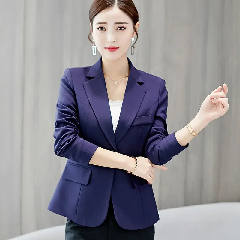 Black Women Blazer 2024 Formal Slim Blazers Lady Office Work Suit Pockets Jackets Coat Female Wine Notched Blazer Jackets Femme