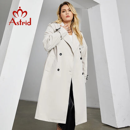 Astrid Women's Trench Coat Women Jacket Oversized Long Lapel Double Breasted Fashion Casual Overcoat Female Outerwear Autumn