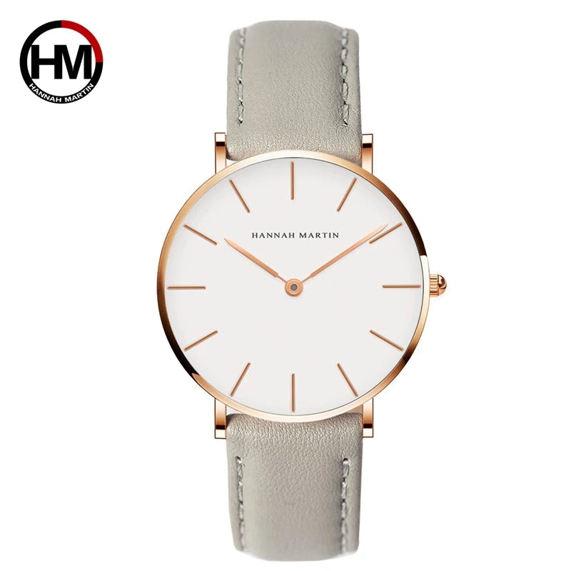 Hannah Martin Japan Quartz Movement High Quality Women Stainless Steel Mesh Rose Gold Waterproof Ladies Watch Dropshipping CB36