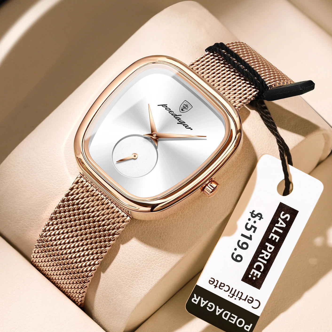 POEDAGAR Luxury Fashion Elegant Ladies Watch Waterproof Watch for Woman Mesh Stainless Steel Quartz Women's Watches Female Reloj