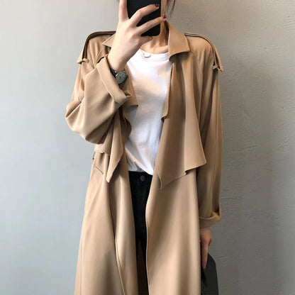 Winter Women Coat Female Trench Jacket Vintage Maxi Classic Long Trench Women Coat Oversize Female Windbreaker Blazers  Coat