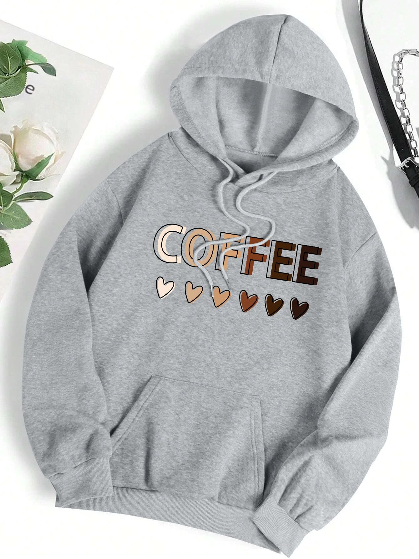 Love Coffee Funny Letter Graphic Printing Hoody Woman Fashion Fleece Sweatshirt Casual S-XXL Hooded Autumn Oversized Clothing