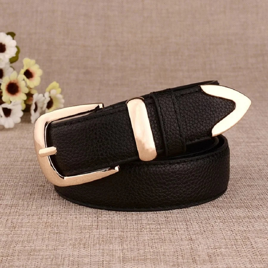 Women's Trousers Belt  Leather Trend White Belt Fashion High Quality Trouser Belts Solid Vintage Pin Buckle Ladies Strap LB2146-