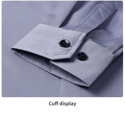 100% Mulberry Silk Shirt Men High Quality Long Sleeve Pocket High-end Business Casual Elastic Anti-wrinkle Non-iron Mens Shirts