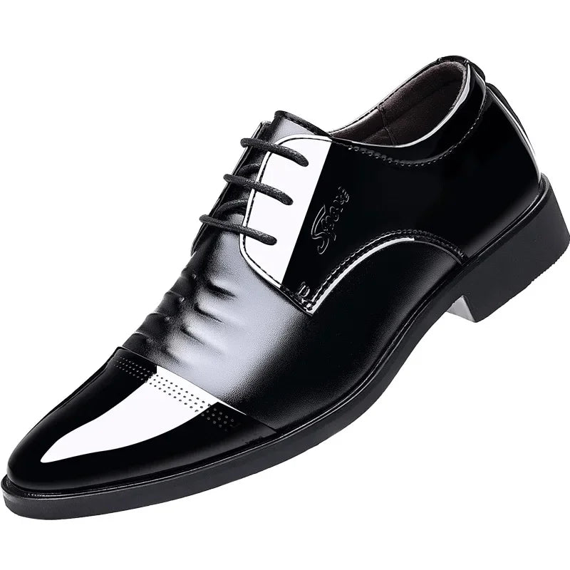 Men Dress Shoes Patent Leather Oxford Shoes Male Formal  Big Size 38-48 Handsome Men Pointed Toe  for Wedding