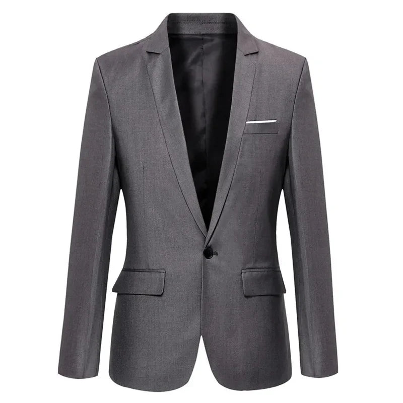 Blue Men Blazers Work Office 2024 Men Tuxedos For Formal Occasions Pockets Coat Blazers Male Custom Men's Business Slim Blazers