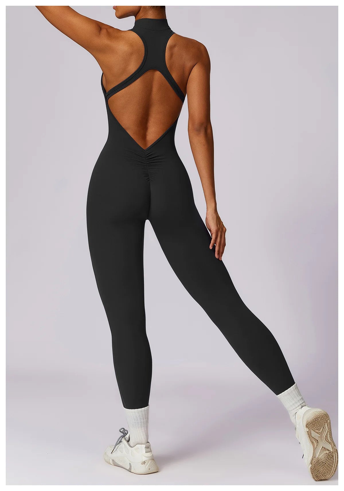 Zipper Yoga Jumpsuit Fitness Sports Overalls Gym Clothing Set Yoga Wear Pilates Workout Clothes Women Outfit Push Up Activewear