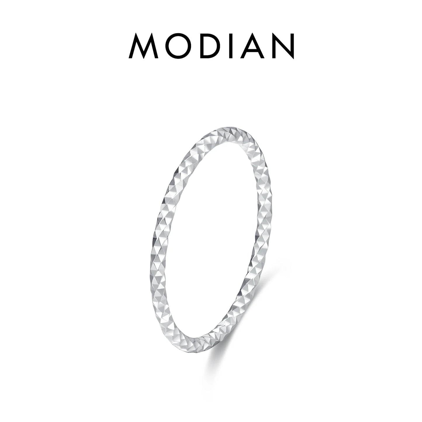 MODIAN 925 Sterling Silver Simple Fashion Stackable Ring Classic Wave Geometric Exquisite Finger Rings For Women Party Jewelry