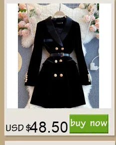 JAMERARY Winter Runway Velvet Maxi Coat Women Vintage Notched Collar Wrap Black Thick Warm Long Trench Coat Outwear