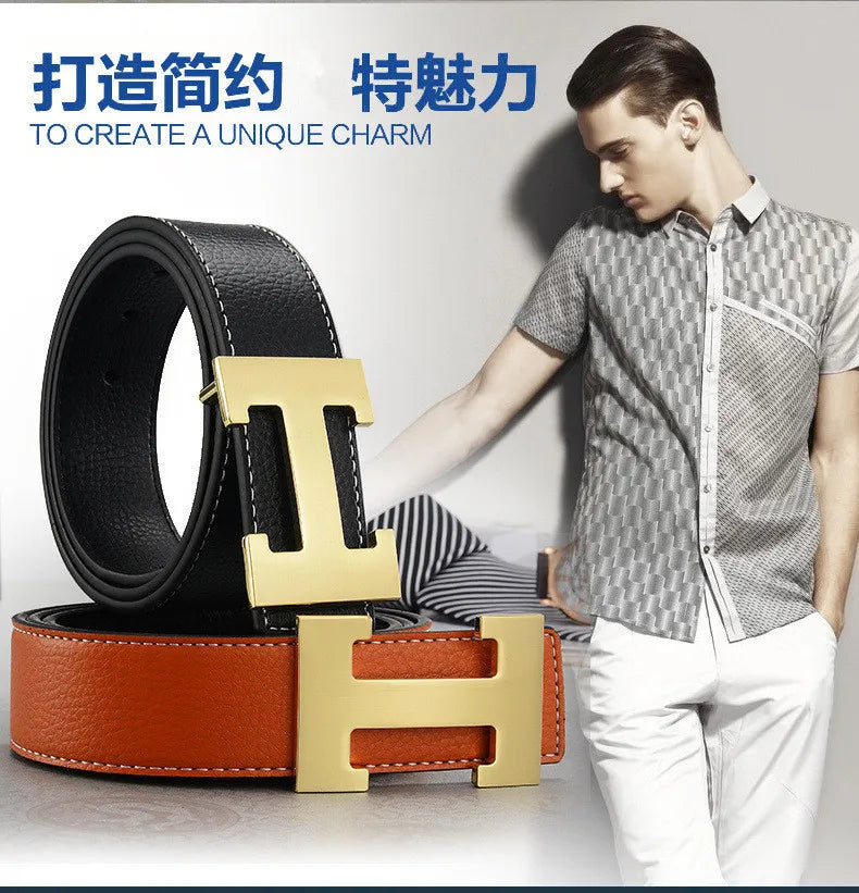 Width 3.8cm Famous Brand Belt Men Top Quality Genuine Luxury Leather Belts for Men Strap Metal Belt Fashion Women's Belt jeans