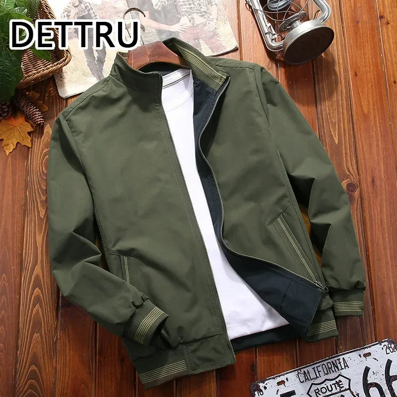 2025 Spring  Autumn Men Jacket New Mens Double Sided Wear Stand Collar Casual Jacket Youth Trend Jacket for Men Clothing