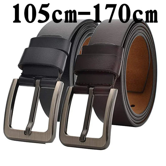 CEXIKA 2025 Genuine Leather Belt Men 140 150 160 170cm Large Size Luxury Designer Belts Split Leather High Quality Waist Belt