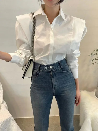 Women's Shirt Autumn 2025 New Chic Long-Sleeve Loose Blouses Street Elegant Tops Shirt OL office women blouses and tops shirts