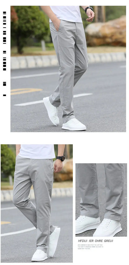 Men's High-Quality Chinos -Cotton Casual Trousers - Breathable Straight Pants (Sizes w28-w40)