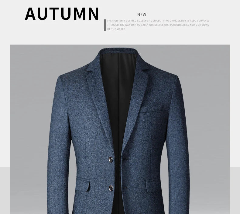 BROWON Brand Business Casual Jackets for Men Spring and Autumn Solid Color Turn-Down Collar Suits Blazer 2025 Wedding Blazer Men