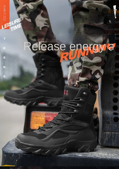 Men Tactical Boots Autumn Special Forces Field Man Boot Lightweight Outdoor Non-Slip Men Shoes Zapatillas Hombre