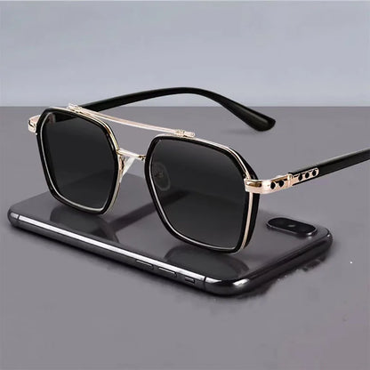 New Men's Large Frame Polygon Sunglasses Men Metal Frame Fashion Sun Glasses Outdoor Driving Fishing Eyewear UV400 Oculos De Sol