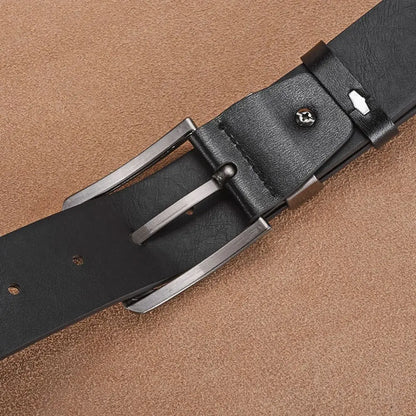 Genuine Leather For Men's High Quality Buckle Jeans Cowskin Casual Belts Business Cowboy Waistband Male Fashion Designer 2024New