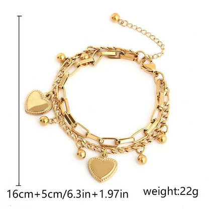 1PC Women's Fashion Trend Multi layered Steel Ball Bean Love Bracelet Travel, Date, Banquet, Party, Festival Dressing Gifts-2061