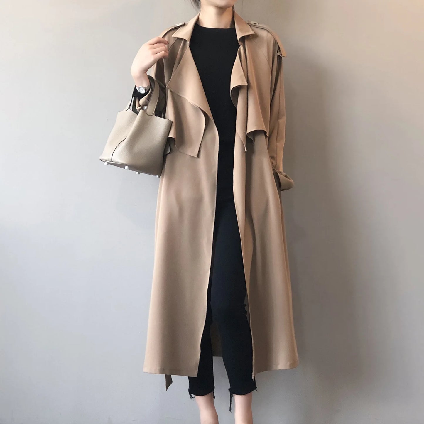 Winter Women Coat Female Trench Jacket Vintage Maxi Classic Long Trench Women Coat Oversize Female Windbreaker Blazers  Coat