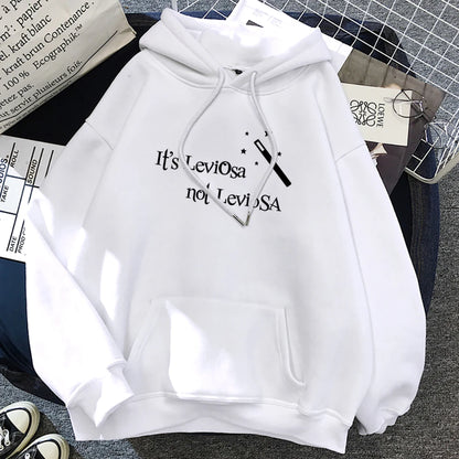 Women Hipster Streetwear Sweatshirts It's Leviosa Magic Hoodie Fashion Funny Sportswear Loose Oversize Clothing Soft Tops Female