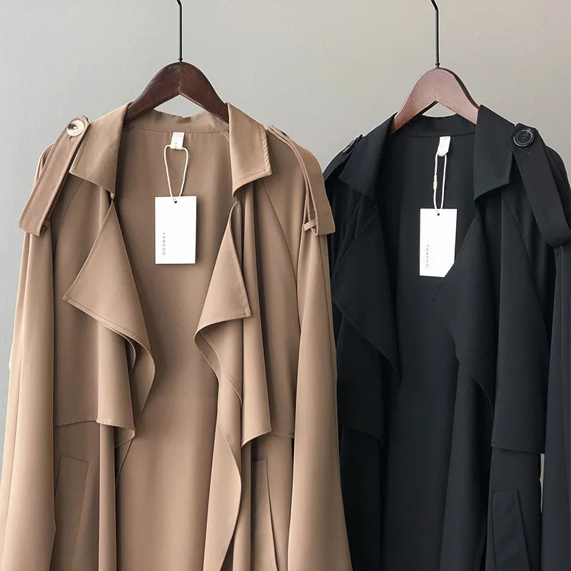 Winter Women Coat Female Trench Jacket Vintage Maxi Classic Long Trench Women Coat Oversize Female Windbreaker Blazers  Coat