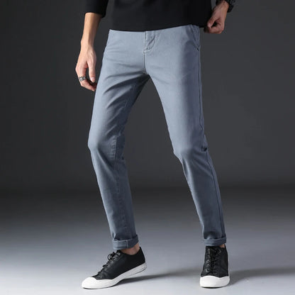 KSTUN 2025 Spring Summer New Casual Pants Men Cotton Slim Fit Chinos Fashion Trousers Male Brand Clothing Basic Mens Pants