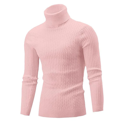 New Men's Turtleneck Sweater Casual Men's Knitted Sweater Warm Fitness Men Pullovers Tops