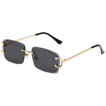 2025 Rimless Square Sunglasses Men Cupronickel Fashion Punk Gradient Sun Glasses Vintage Trendy Small Frame Eyewear UV400