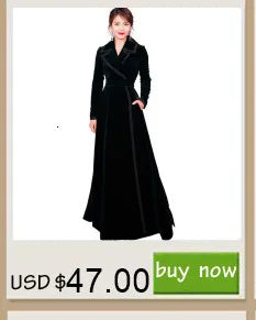 JAMERARY Winter Runway Velvet Maxi Coat Women Vintage Notched Collar Wrap Black Thick Warm Long Trench Coat Outwear