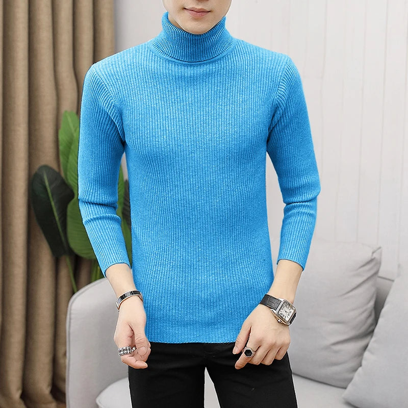 Autumn and Winter  Men's Turtleneck Sweater Male  Version Casual All-match Knitted  Sweater