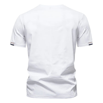 AIOPEAON Mens Solid Color Sporty Round Neck Casual T-Shirt For Stylish Wear High Quality Male Tops Men's T-shirts