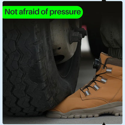 Waterproof Safety Boots Men Indestructible Steel Toe Work Boots Anti-smash Stab-resistant Safety Shoes Biker Botas Para Hombre