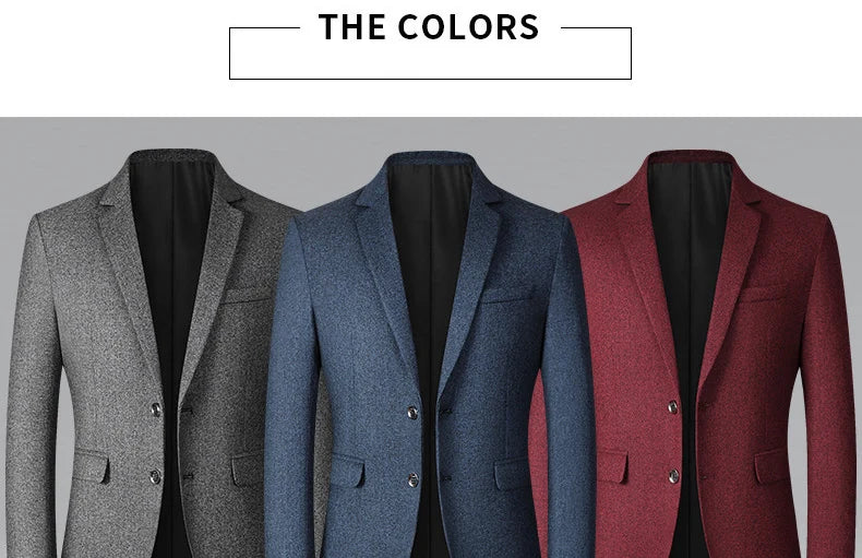 BROWON Brand Business Casual Jackets for Men Spring and Autumn Solid Color Turn-Down Collar Suits Blazer 2025 Wedding Blazer Men