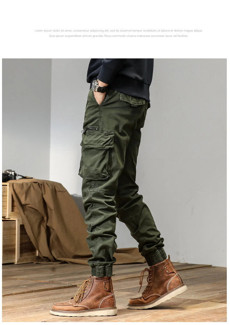 CAAYU Joggers Cargo Pants Men Casual Y2k MultiPocket Male Trousers Sweatpants Streetwear Techwear Tactical Track Black Pants Men