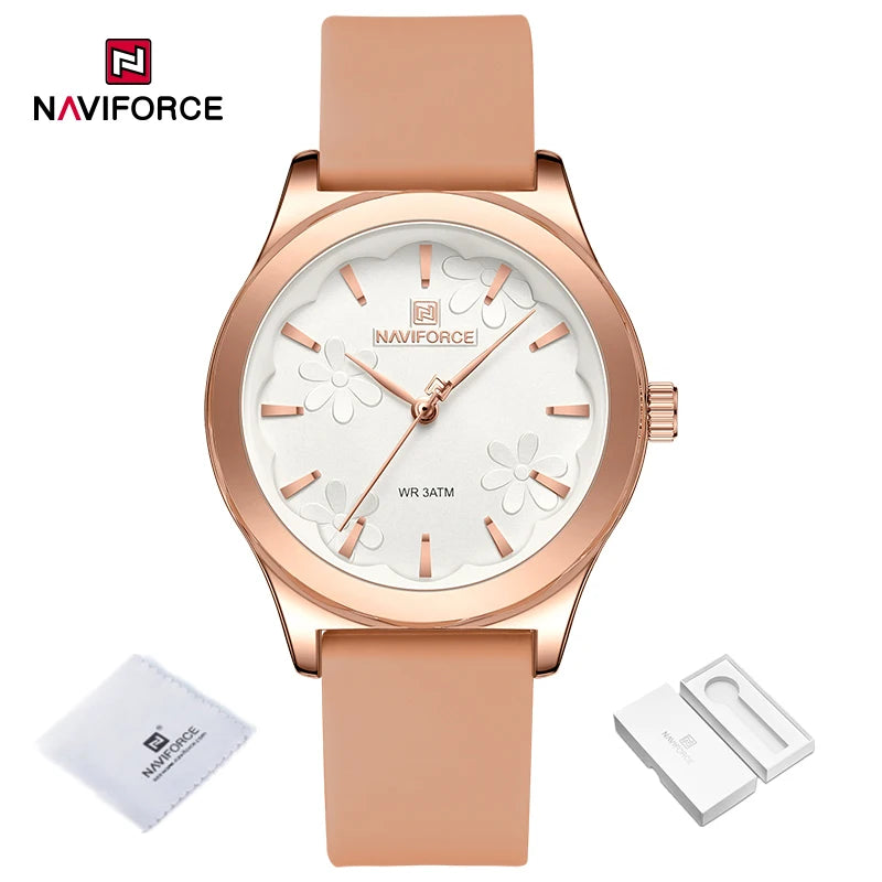 2024 NAVIFORCE New Female Fashion Elegant Wristwatch Quartz Waterproof and Shockproof Watches for Women Clock Reloj Mujer NF5051