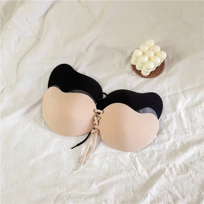 Mango Invisible Push Up Bra Backless Strapless Seamless Front Closure Bralette Underwear Adhesive Silicone Sticky Bras Lingerie