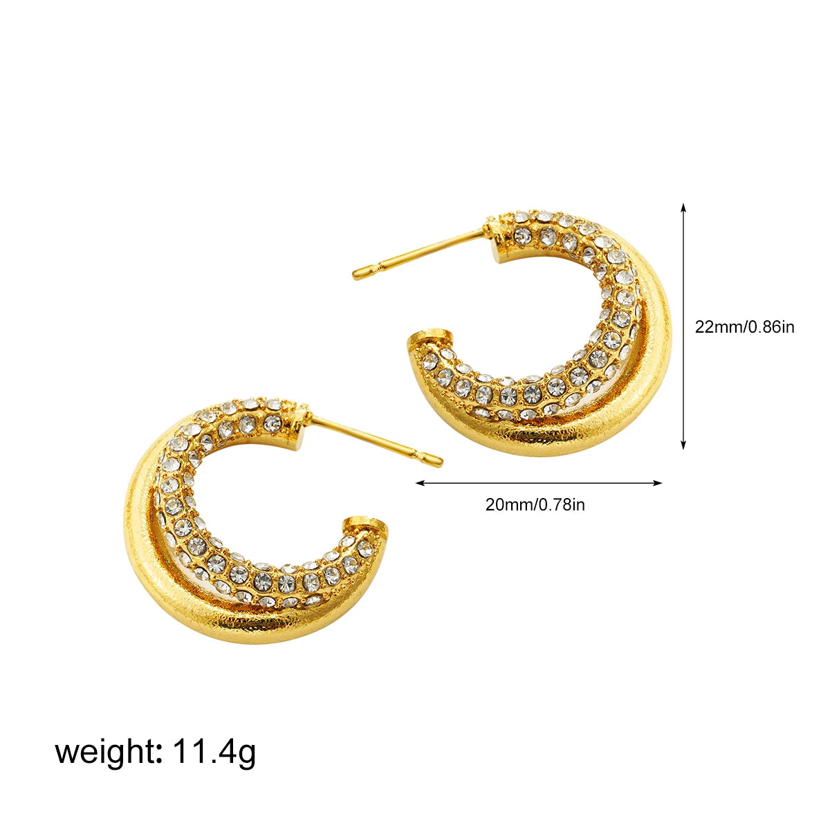 Geometric Stainless Steel Gold Sliver Color Bilayer Stud Earring for Women Irregular Metal Texture Fashion Jewelry Gift