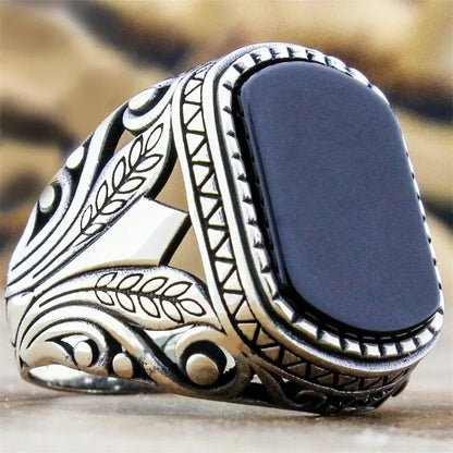 New Men's Ring Inset with Artificial Zircon Personality Retro Overbearing Attend Banquet Party Casual